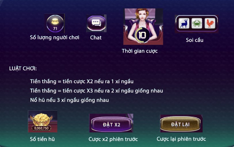 Luật chơi của Bầu Cua Mini